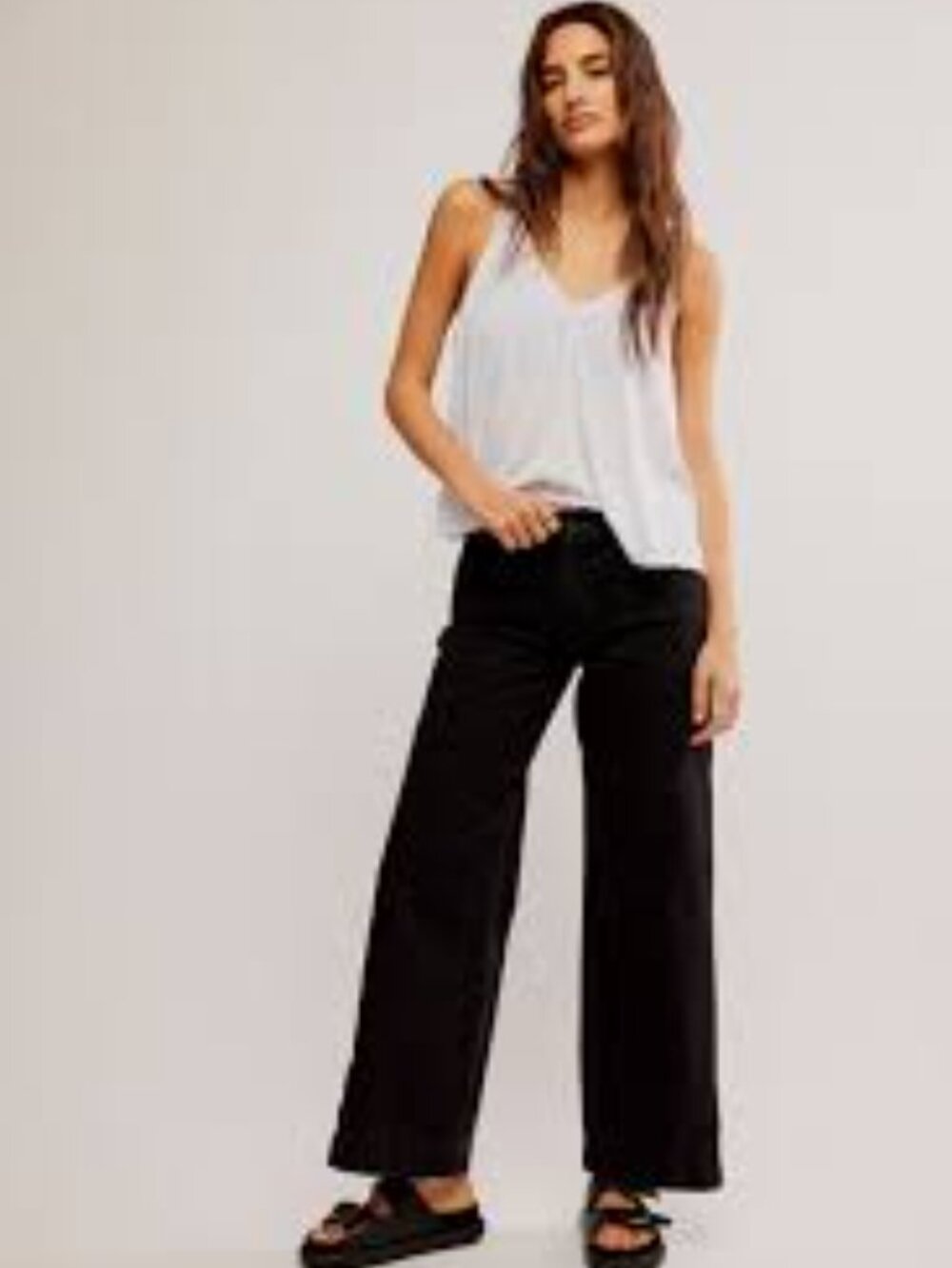 We The Free Black Benji Relaxed Wide Leg Jeans Size 29